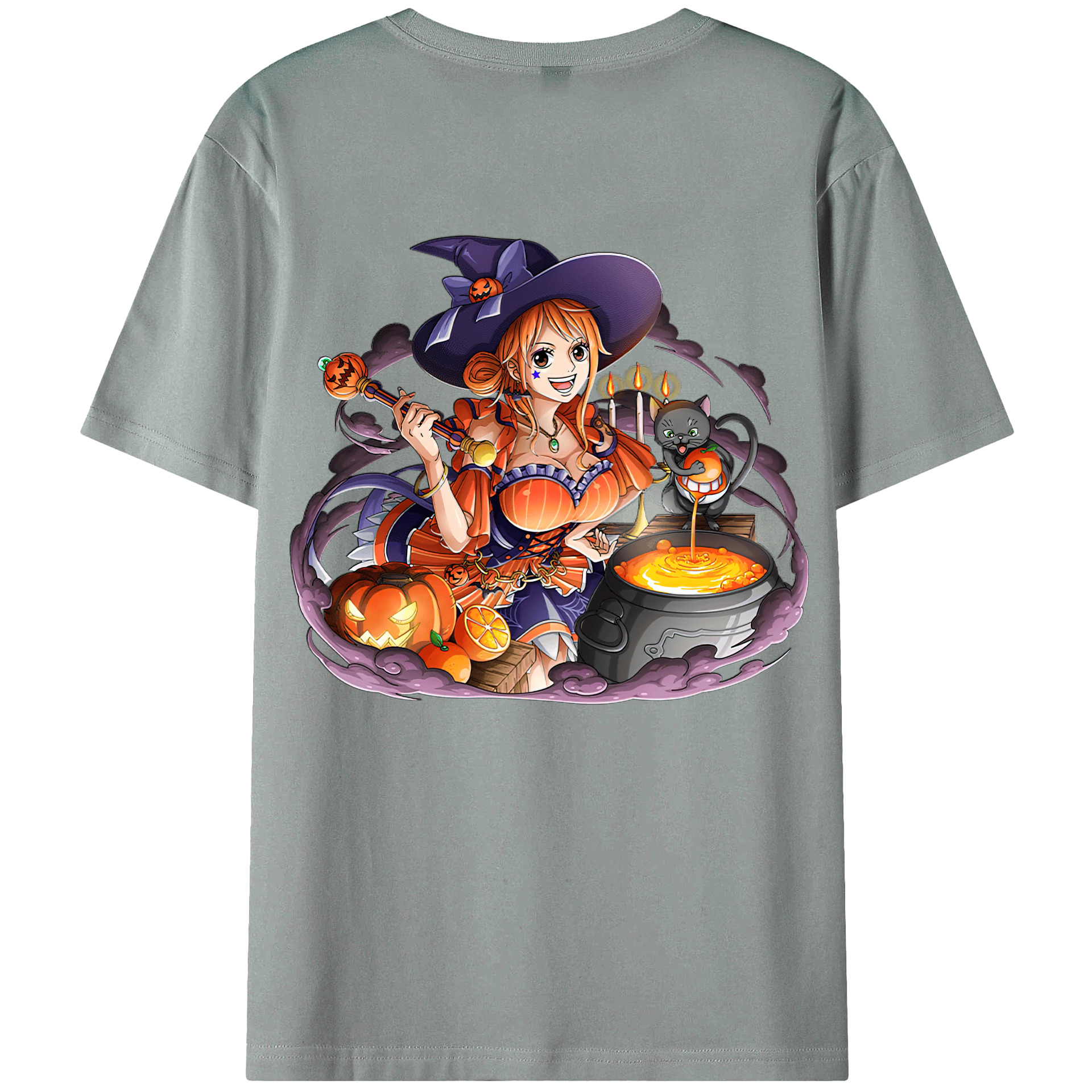 （画像用） ワンピース ナミ ONE PIECE Nami 綿100％ メンズ半袖Tシャツ（バックプリント） 通気性